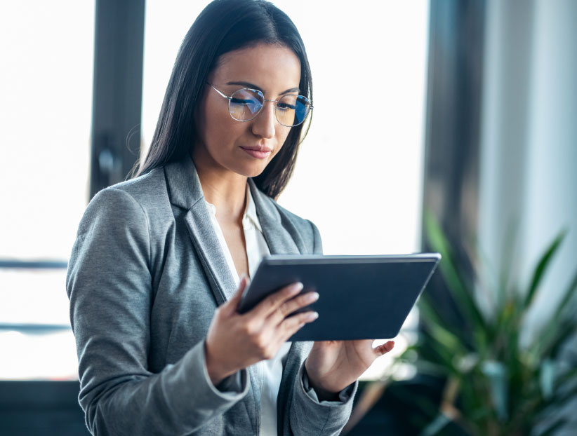 woman on device